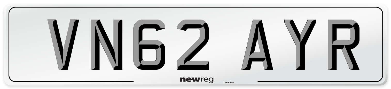 VN62 AYR Number Plate from New Reg